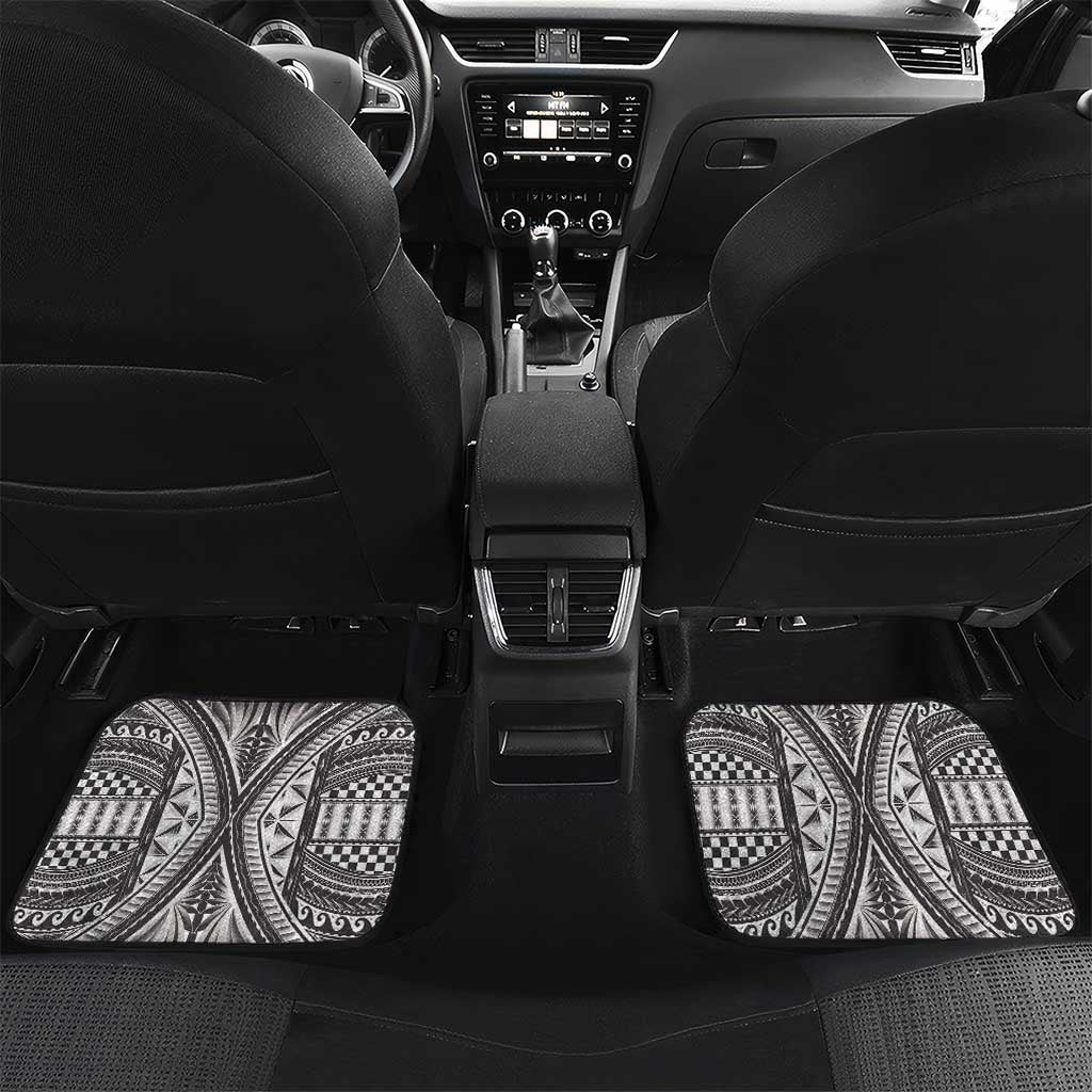 Haiti 1804 Car Mats Polynesian Silver Neg Maron LT05 Set 2pcs - Back Silver - Polynesian Pride