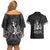 Haiti 1804 Couples Matching Off Shoulder Short Dress and Hawaiian Shirt Polynesian Silver Neg Maron