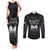 Haiti 1804 Couples Matching Tank Maxi Dress and Long Sleeve Button Shirt Polynesian Silver Neg Maron