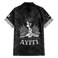 Haiti 1804 Family Matching Off The Shoulder Long Sleeve Dress and Hawaiian Shirt Polynesian Silver Neg Maron