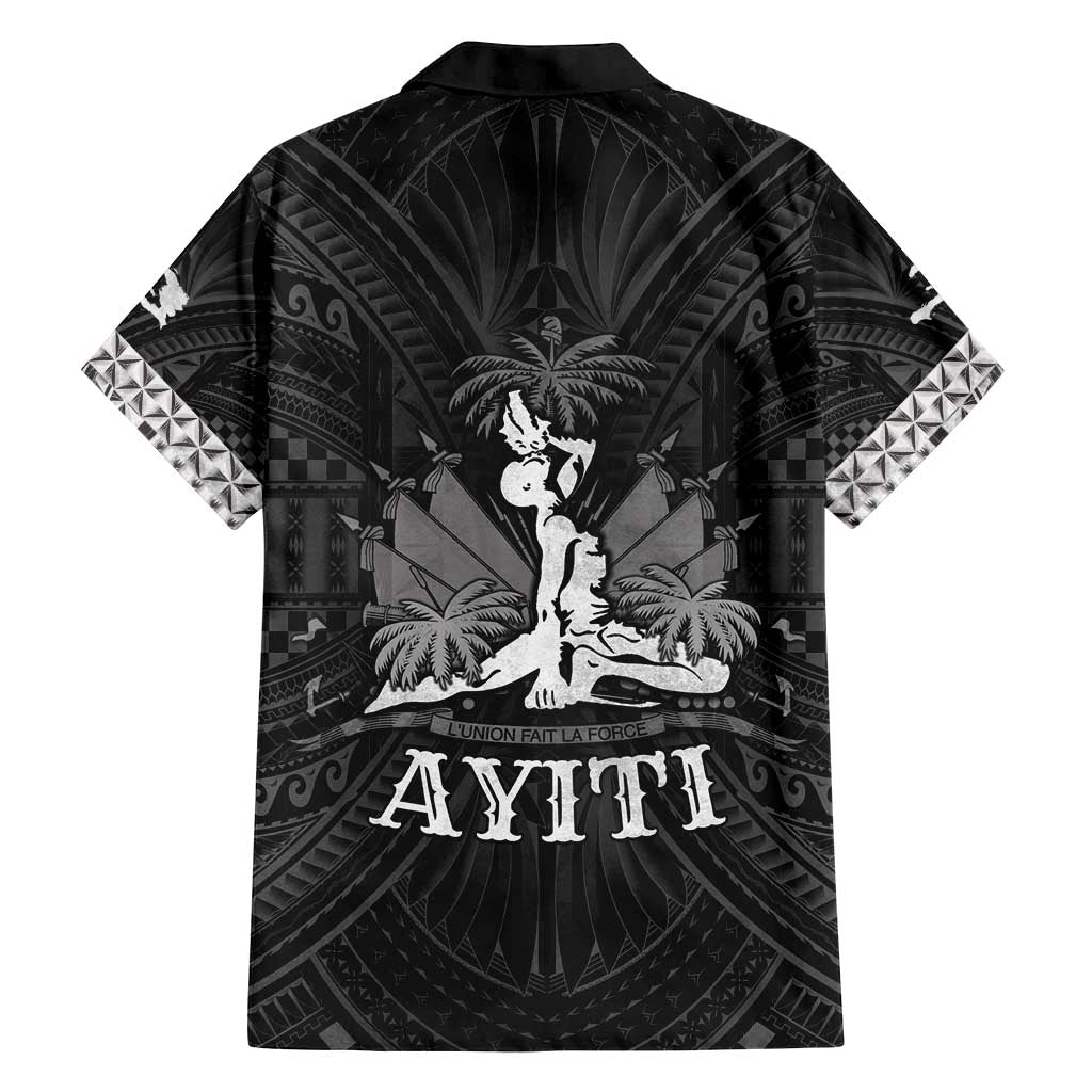 Haiti 1804 Family Matching Off Shoulder Short Dress and Hawaiian Shirt Polynesian Silver Neg Maron