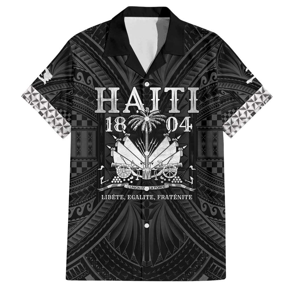 Haiti 1804 Family Matching Tank Maxi Dress and Hawaiian Shirt Polynesian Silver Neg Maron