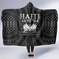 Haiti 1804 Hooded Blanket Polynesian Silver Neg Maron LT05 One Size Silver - Polynesian Pride