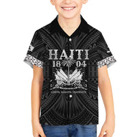 Haiti 1804 Kid Hawaiian Shirt Polynesian Silver Neg Maron