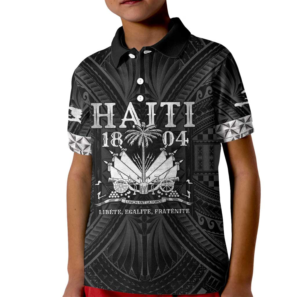 Haiti 1804 Kid Polo Shirt Polynesian Silver Neg Maron