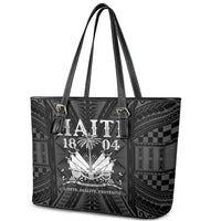 Haiti 1804 Leather Tote Bag Polynesian Silver Neg Maron LT05 - Polynesian Pride
