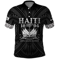 Haiti 1804 Polo Shirt Polynesian Silver Neg Maron