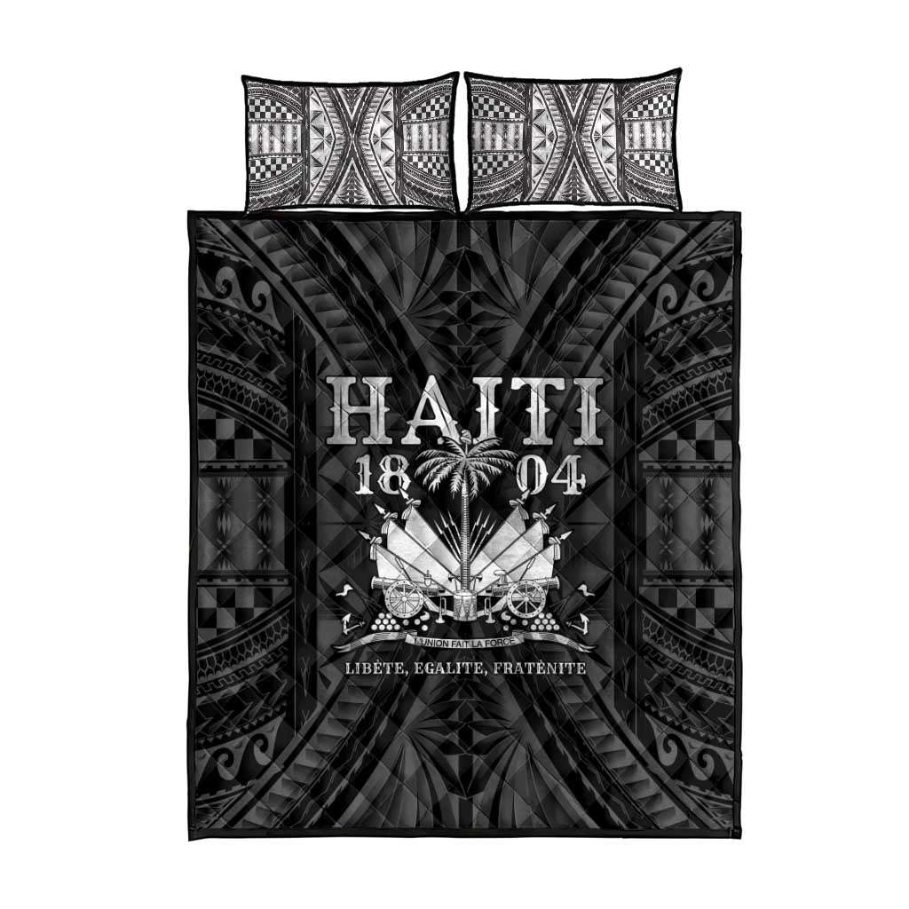 Haiti 1804 Quilt Bed Set Polynesian Silver Neg Maron LT05 - Polynesian Pride
