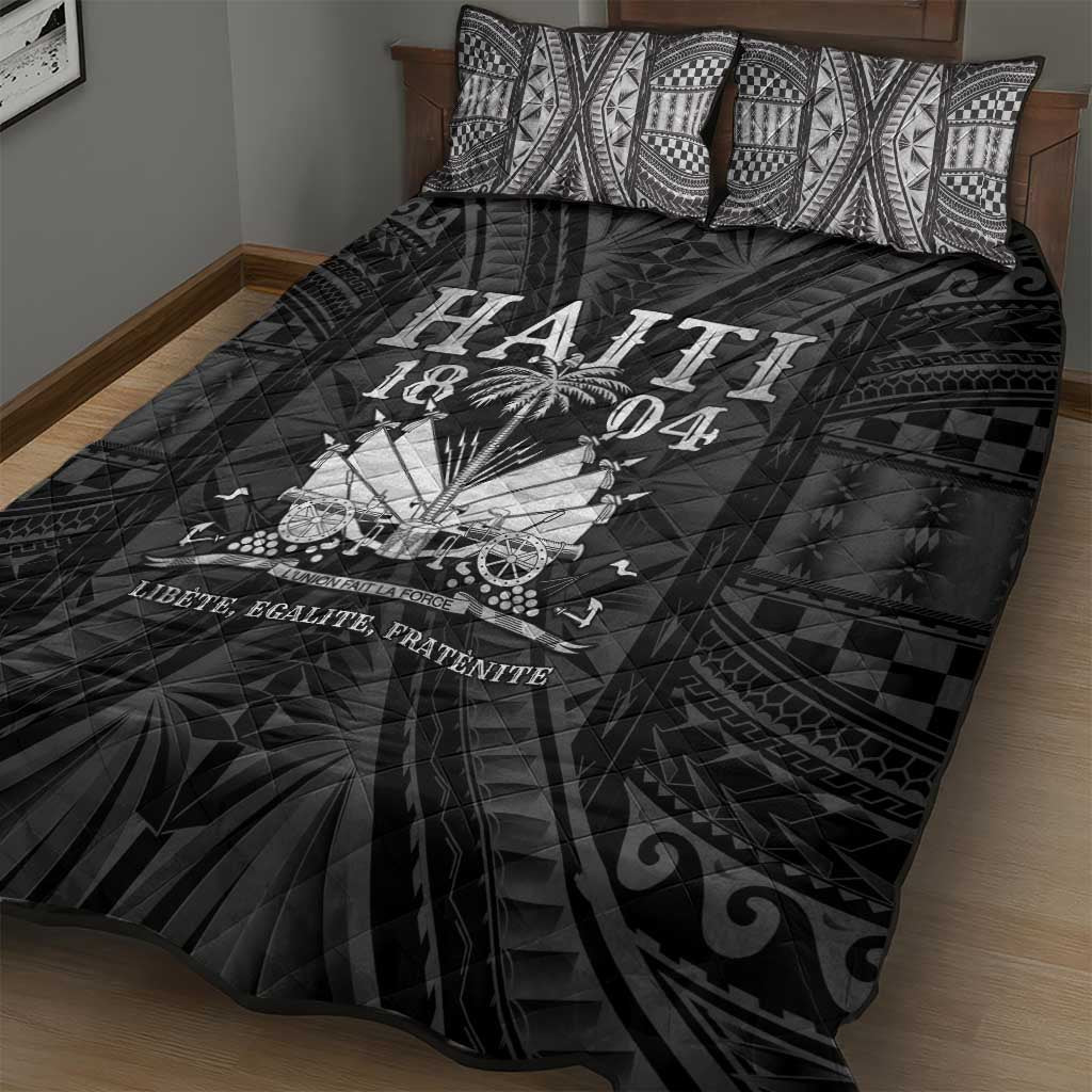 Haiti 1804 Quilt Bed Set Polynesian Silver Neg Maron LT05 - Polynesian Pride