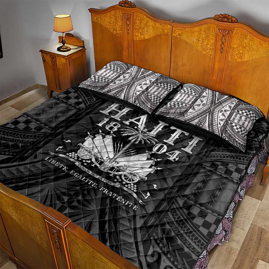 Haiti 1804 Quilt Bed Set Polynesian Silver Neg Maron LT05 - Polynesian Pride