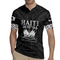 Haiti 1804 Rugby Jersey Polynesian Silver Neg Maron LT05 - Polynesian Pride