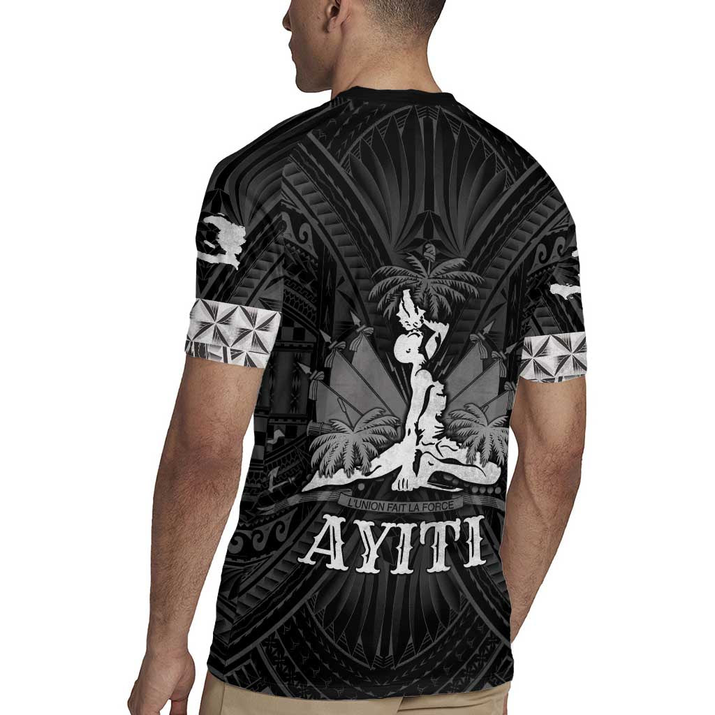 Haiti 1804 Rugby Jersey Polynesian Silver Neg Maron LT05 - Polynesian Pride