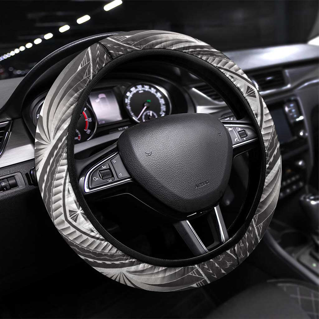 Haiti 1804 Steering Wheel Cover Polynesian Silver Neg Maron LT05 Universal Fit Silver - Polynesian Pride