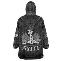 Haiti 1804 Wearable Blanket Hoodie Polynesian Silver Neg Maron LT05 - Polynesian Pride