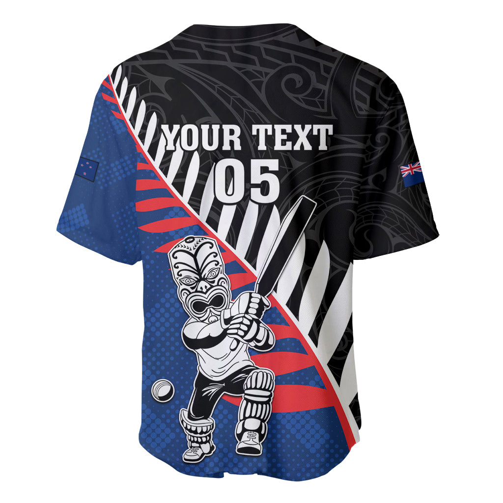 Custom New Zealand Auckland Cricket Baseball Jersey With Maori Pattern