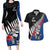 Custom New Zealand Auckland Cricket Couples Matching Long Sleeve Bodycon Dress and Hawaiian Shirt With Maori Pattern