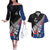 Custom New Zealand Auckland Cricket Couples Matching Off The Shoulder Long Sleeve Dress and Hawaiian Shirt With Maori Pattern