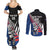 Custom New Zealand Auckland Cricket Couples Matching Summer Maxi Dress and Long Sleeve Button Shirt With Maori Pattern