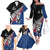 Custom New Zealand Auckland Cricket Family Matching Off The Shoulder Long Sleeve Dress and Hawaiian Shirt With Maori Pattern