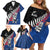 Custom New Zealand Auckland Cricket Family Matching Off Shoulder Short Dress and Hawaiian Shirt With Maori Pattern