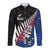 Custom New Zealand Auckland Cricket Long Sleeve Button Shirt With Maori Pattern