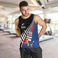 Custom New Zealand Auckland Cricket Men Tank Top With Maori Pattern LT05 Blue - Polynesian Pride