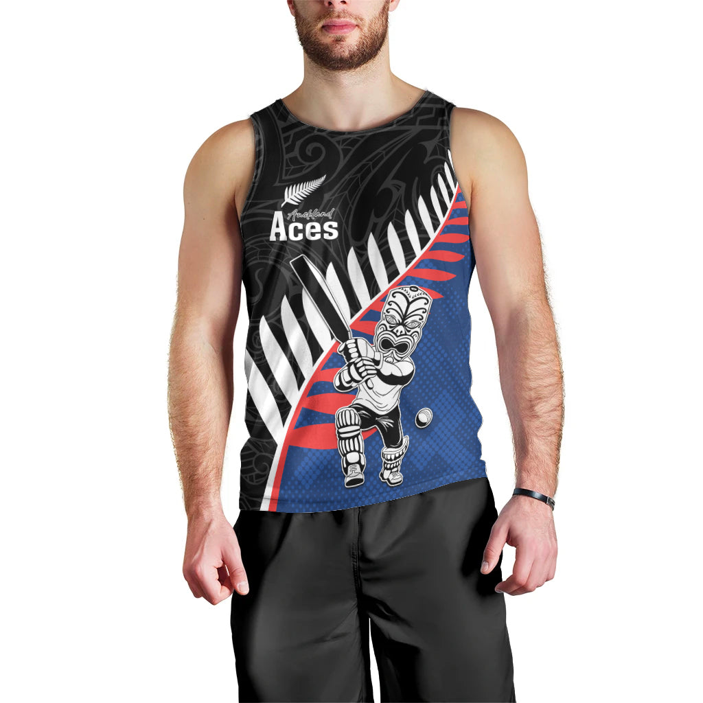 Custom New Zealand Auckland Cricket Men Tank Top With Maori Pattern LT05 - Polynesian Pride
