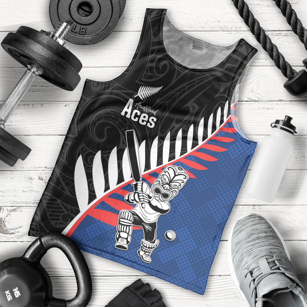 Custom New Zealand Auckland Cricket Men Tank Top With Maori Pattern LT05 - Polynesian Pride
