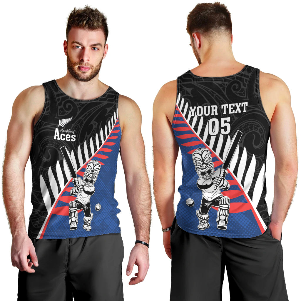 Custom New Zealand Auckland Cricket Men Tank Top With Maori Pattern LT05 - Polynesian Pride