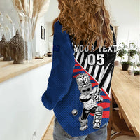 Custom New Zealand Auckland Cricket Women Casual Shirt With Maori Pattern