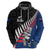 Custom New Zealand Auckland Cricket Zip Hoodie With Maori Pattern