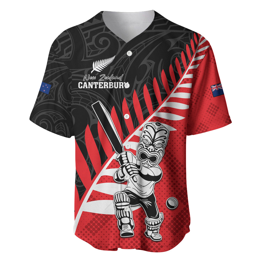 Custom New Zealand Canterbury Cricket Baseball Jersey With Maori Pattern