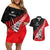 Custom New Zealand Canterbury Cricket Couples Matching Off Shoulder Short Dress and Hawaiian Shirt With Maori Pattern