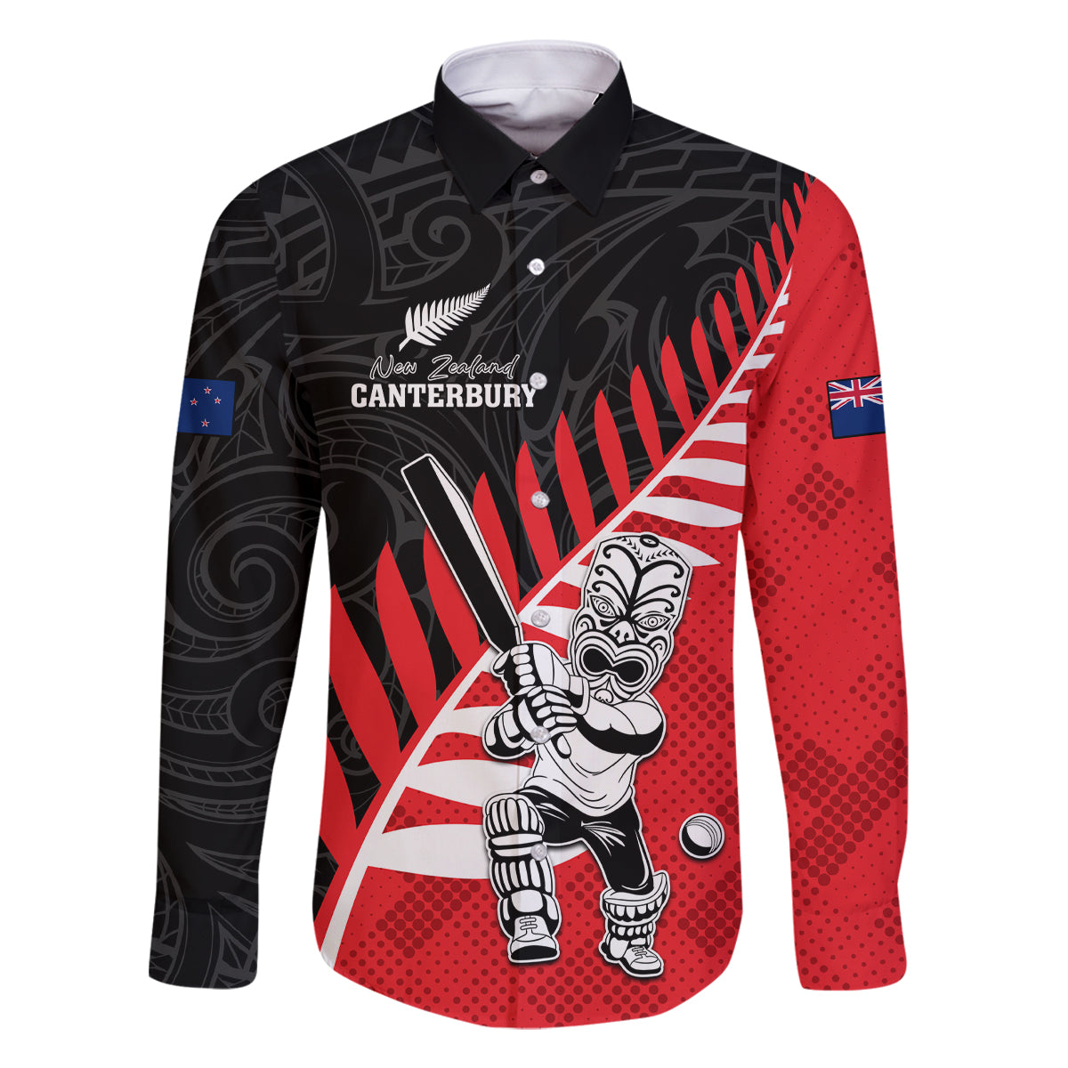 Custom New Zealand Canterbury Cricket Family Matching Off Shoulder Maxi Dress and Hawaiian Shirt With Maori Pattern