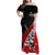 Custom New Zealand Canterbury Cricket Family Matching Off Shoulder Maxi Dress and Hawaiian Shirt With Maori Pattern