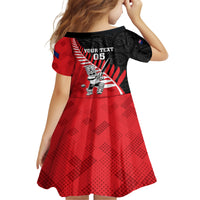 Custom New Zealand Canterbury Cricket Family Matching Off Shoulder Short Dress and Hawaiian Shirt With Maori Pattern