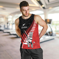 Custom New Zealand Canterbury Cricket Men Tank Top With Maori Pattern LT05 Red - Polynesian Pride