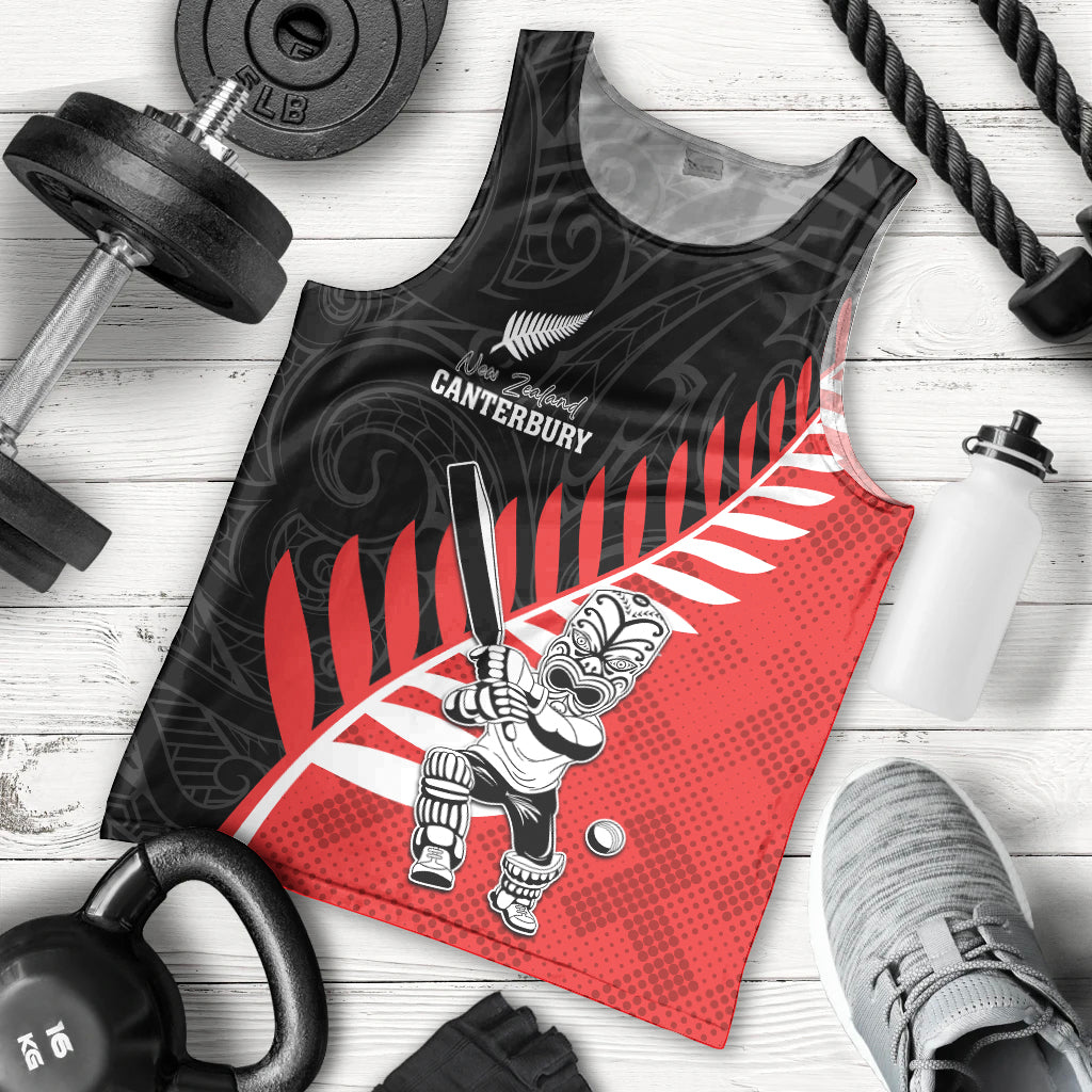 Custom New Zealand Canterbury Cricket Men Tank Top With Maori Pattern LT05 - Polynesian Pride