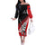 Custom New Zealand Canterbury Cricket Off The Shoulder Long Sleeve Dress With Maori Pattern