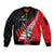 Custom New Zealand Canterbury Cricket Sleeve Zip Bomber Jacket With Maori Pattern