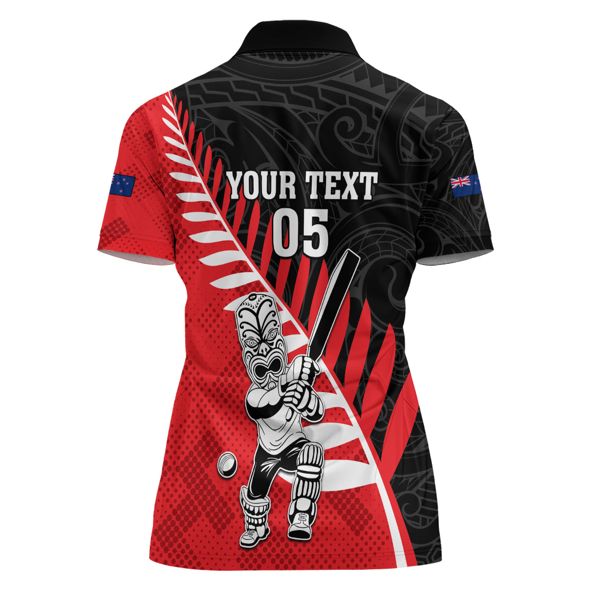 Custom New Zealand Canterbury Cricket Women Polo Shirt With Maori Pattern