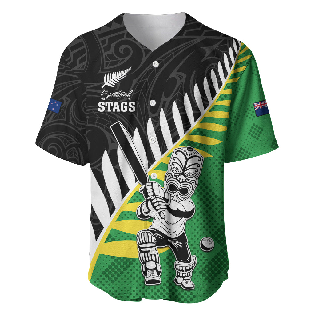 Custom New Zealand Central Districts Cricket Baseball Jersey With Maori Pattern