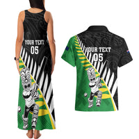 Custom New Zealand Central Districts Cricket Couples Matching Tank Maxi Dress and Hawaiian Shirt With Maori Pattern LT05 - Polynesian Pride