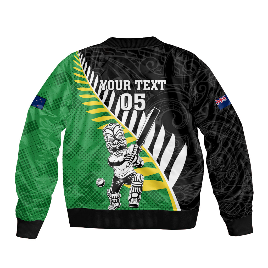 Custom New Zealand Central Districts Cricket Sleeve Zip Bomber Jacket With Maori Pattern LT05 - Polynesian Pride