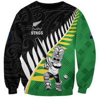 Custom New Zealand Central Districts Cricket Sweatshirt With Maori Pattern LT05 Unisex Green - Polynesian Pride