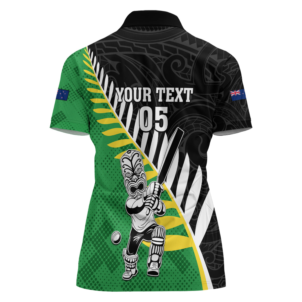 Custom New Zealand Central Districts Cricket Women Polo Shirt With Maori Pattern