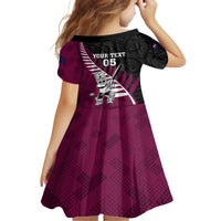 Custom New Zealand Northern Districts Cricket Family Matching Short Sleeve Bodycon Dress and Hawaiian Shirt With Maori Pattern