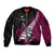 Custom New Zealand Northern Districts Cricket Sleeve Zip Bomber Jacket With Maori Pattern