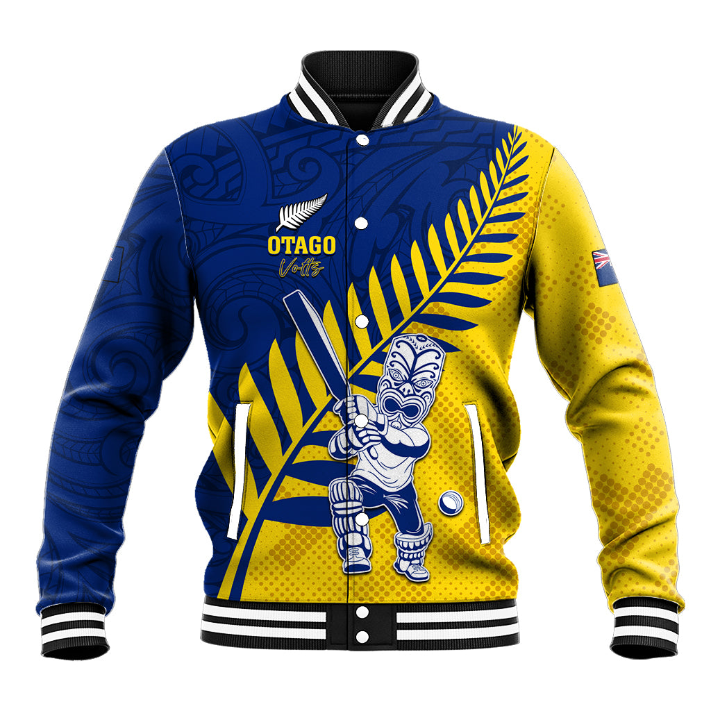 Custom New Zealand Otago Cricket Baseball Jacket With Maori Pattern