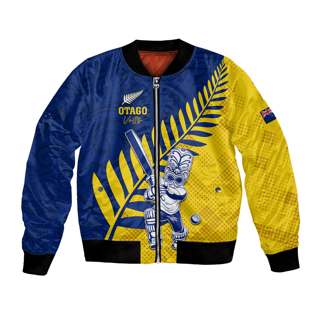 Custom New Zealand Otago Cricket Bomber Jacket With Maori Pattern